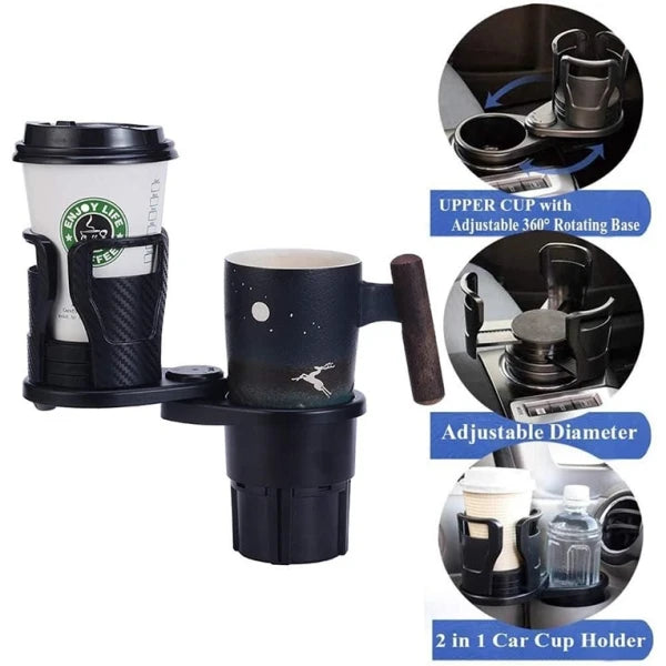2 in 1 Multifunctional Car Drink Cup Holder Organizer (CLS-2391092)