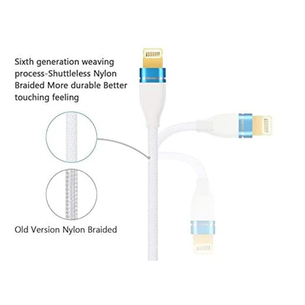 3 in 1 Nylon Braided 3.0 A 1 m Data Cable for Charging Micro USB for iOS and Type C (CLS-2245683)