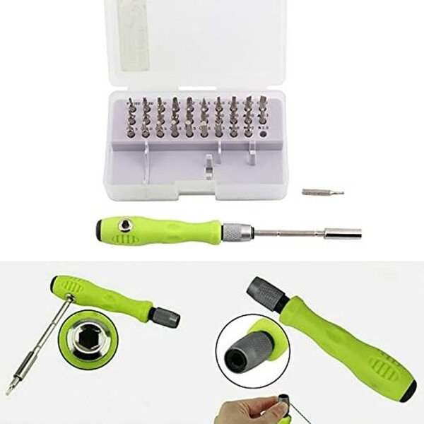 32 In 1 Mini Screwdriver Set with Magnetic Flexible Extension Rod for Home Appliance; Laptop; Mobile; Computer Repairing Preparations (CLS-2379998)