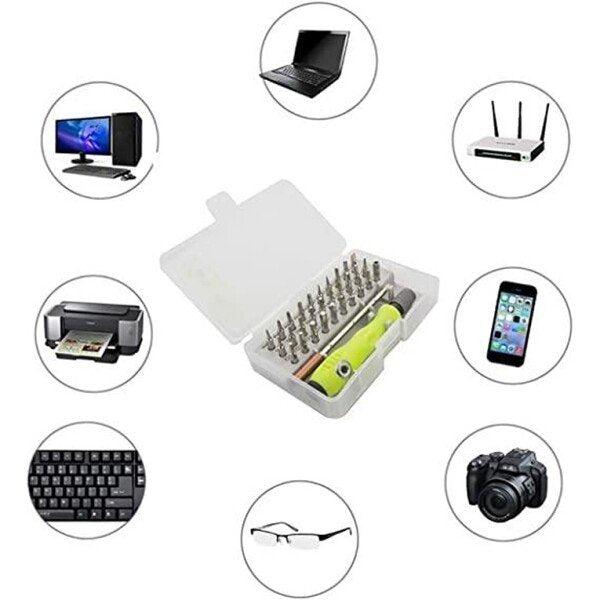 32 In 1 Mini Screwdriver Set with Magnetic Flexible Extension Rod for Home Appliance; Laptop; Mobile; Computer Repairing Preparations (CLS-2379998)