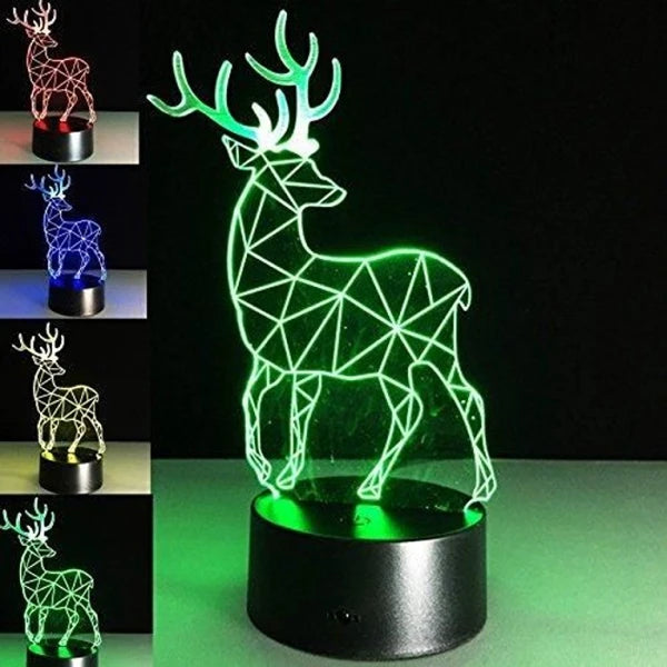 3D Illusion Deer Led Lamp (CS-2391565)
