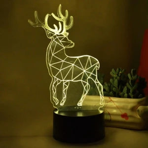 3D Illusion Deer Led Lamp (CS-2391565)