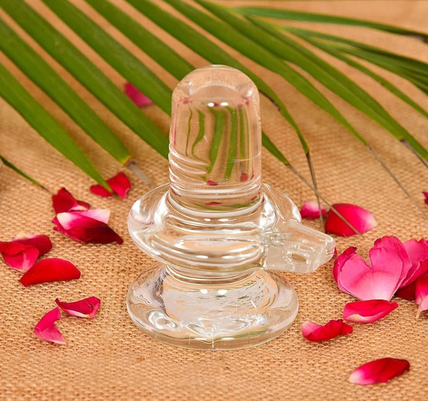 Sphatik Shivling/Big Size for Home Pooja Decorative Showpiece – 4 inch, 250gm (Crystal, White)