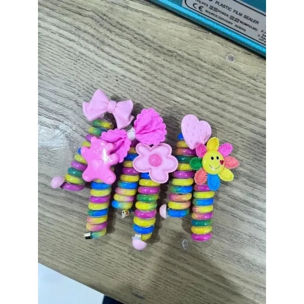 Girl Curly Bands Ponytail Holder Colorful Elastic Spiral Hair Bands for kids (10pcs)
