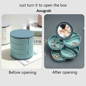 4 Layer Rotating Jewelry Box with Mirror