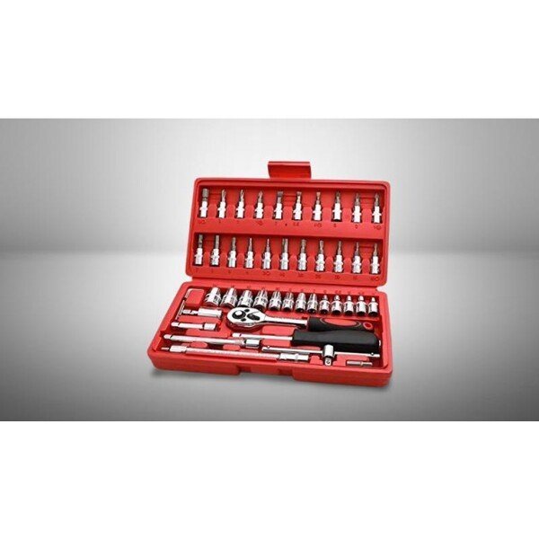46 in 1 Pcs Tool Kit & Socket and Screwdriver Set Car Repair Tool Set Hand Kit (CLS-2379997)