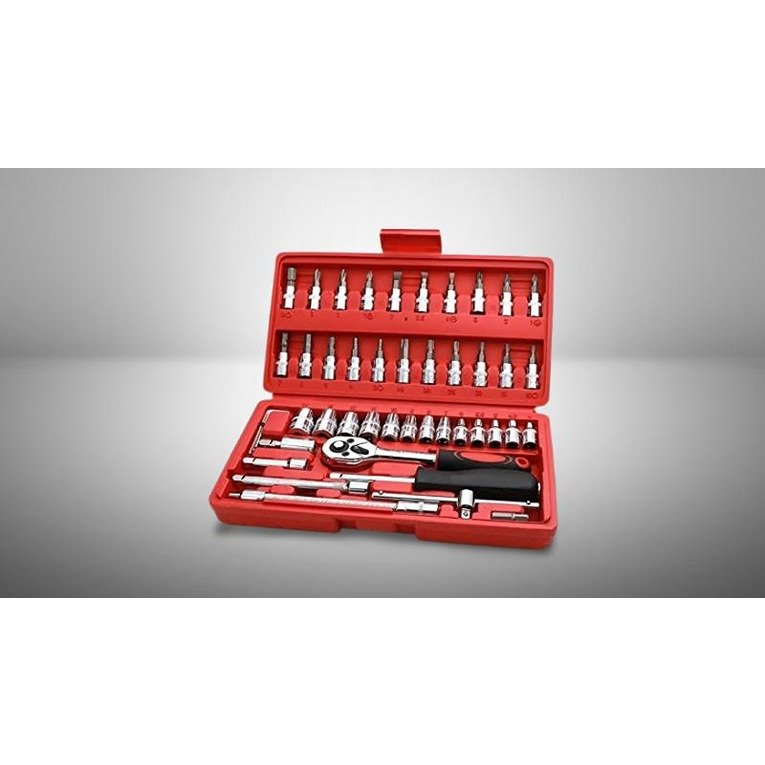 46 in 1 Pcs Tool Kit & Socket and Screwdriver Set Car Repair Tool Set Hand Kit (CLS-2379997)