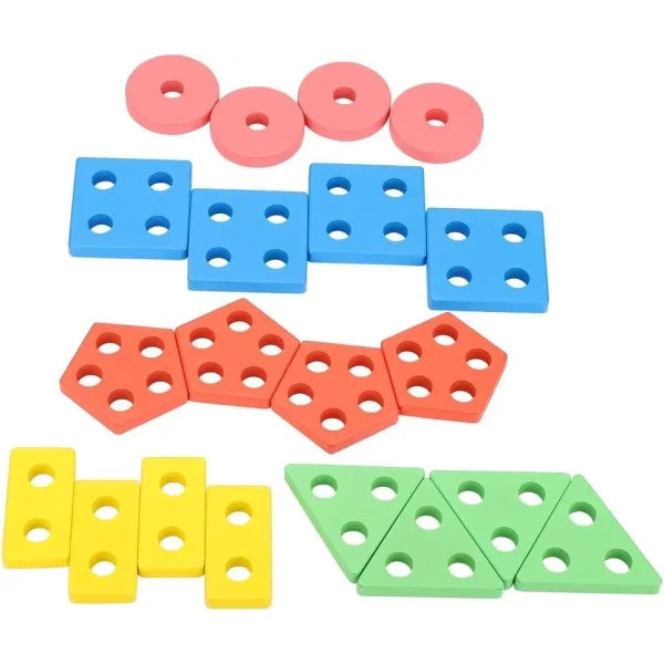 Geometric Shape Matching 5 Column Blocks Learning Toys