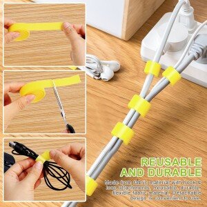 50 Pcs Cable Ties with 1M Cable Ties Reusable, Cable Management Straps (CLS-234881102)