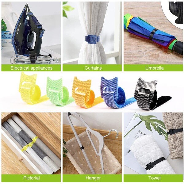 50 Pcs Cable Ties with 1M Cable Ties Reusable, Cable Management Straps (CLS-234881102)