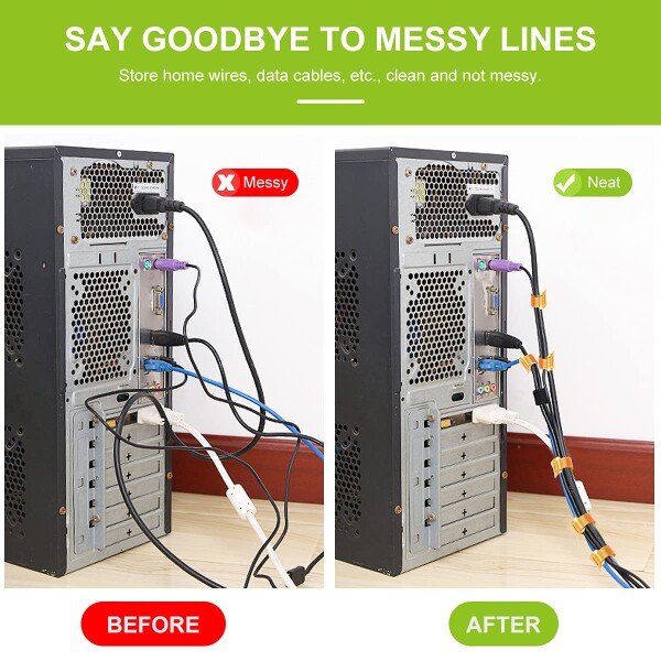50 Pcs Cable Ties with 1M Cable Ties Reusable, Cable Management Straps (CLS-234881102)