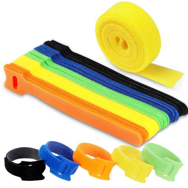 50 Pcs Cable Ties with 1M Cable Ties Reusable, Cable Management Straps (CLS-234881102)