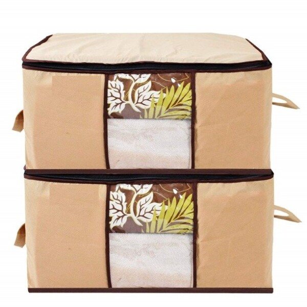 PrettyKrafts Shoe Bag with Center Zipper- Large (Set of 3 pcs) – Purple