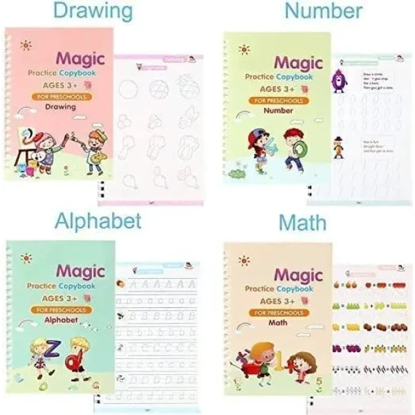 Sank Magic Practice Copybook (4 BOOKS,1 PEN,1 GRIP,10 REFILL)