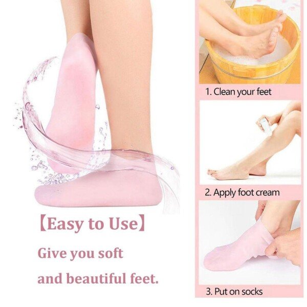 Silicone Gel Heel Socks Anti Slip For Dry Cracked Feet