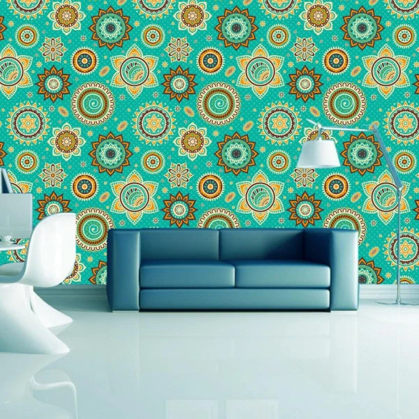 WallDaddy Self Adhesive Wallpaper For Wall (300×40)Cm Wall Sticker |Design CreativeGreen