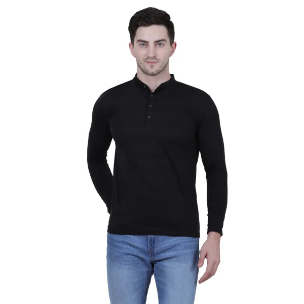 Men’s Stylish T-shirt Cotton Blend Solid Full Sleeves