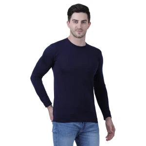 Men’s Stylish T-shirt Cotton Blend Solid Full Sleeves