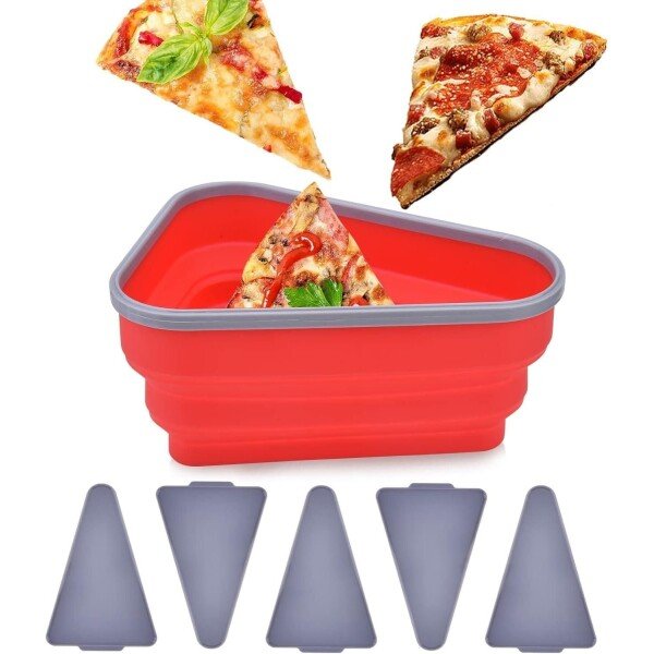 Pizza Slice Storage Container with 5 Serving Trays