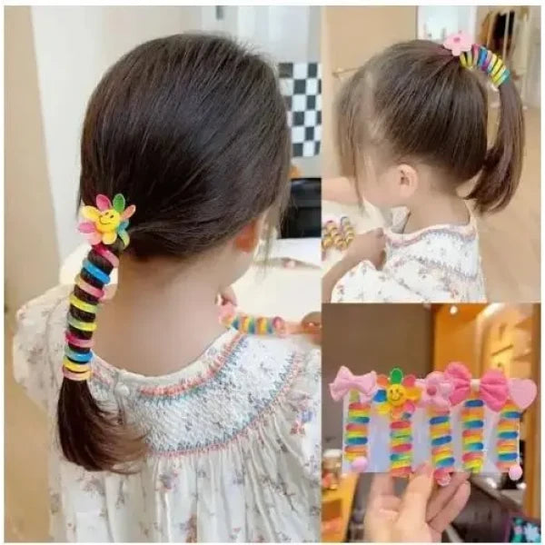 Girl Curly Bands Ponytail Holder Colorful Elastic Spiral Hair Bands for kids (10pcs)