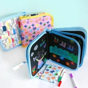 Kids Erasable Doodle Book With 12 Watercolor Pen