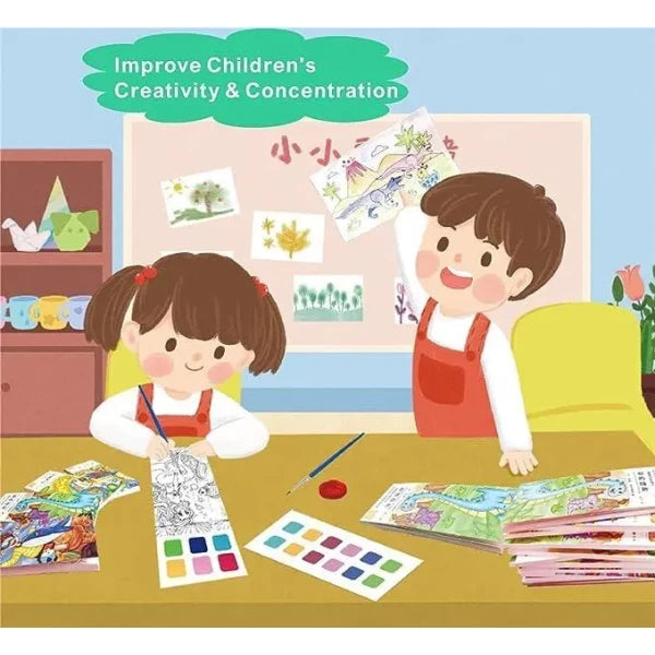 Kids Coloring Doodle Drawing Magic Water Book (pack of 4)