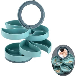 4 Layer Rotating Jewelry Box with Mirror