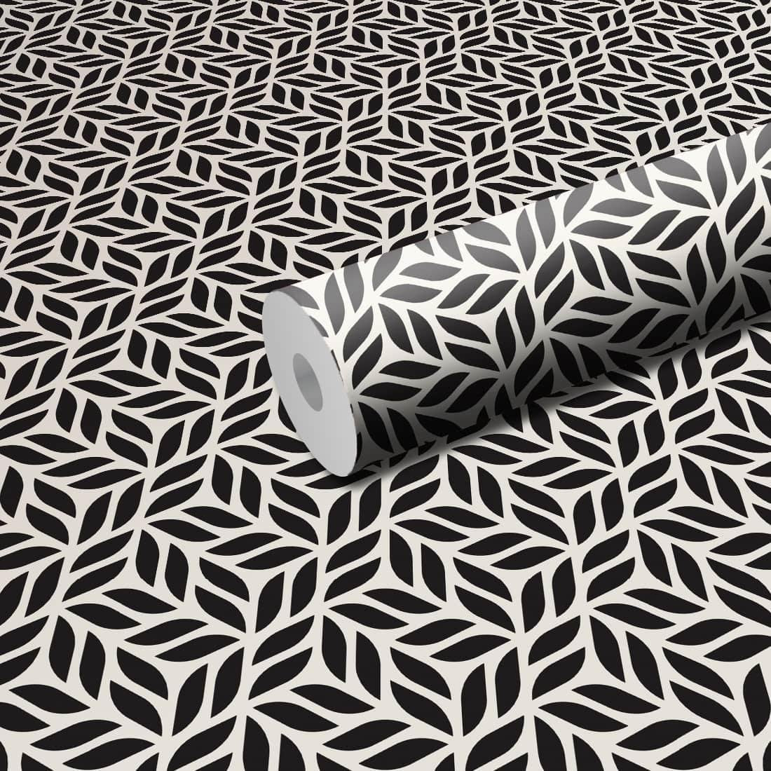 WallDaddy Self Adhesive Wallpaper For Wall (300×40)Cm Wall Sticker |Design Black&WhiteLeaf