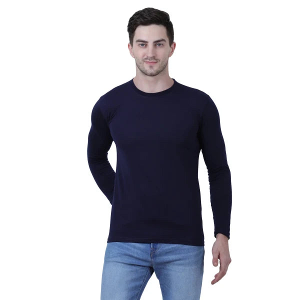 Men’s Stylish T-shirt Cotton Blend Solid Full Sleeves