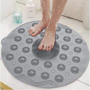 Shower Foot Cleaner Scrubber Foot Brush Massager Pad Non Slip Suction Cup Exfoliating Dead Skin Foot Mat for Shower (Pack of 2)