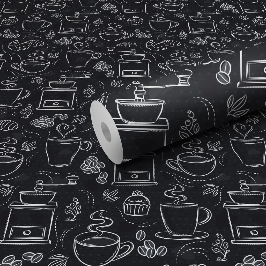WallDaddy Self Adhesive Wallpaper For Wall (300×40)Cm Wall Sticker |Design CoffeeSketch