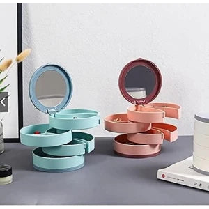 4 Layer Rotating Jewelry Box with Mirror