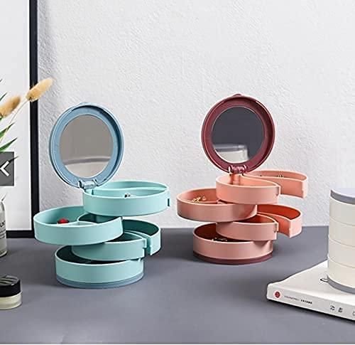 4 Layer Rotating Jewelry Box with Mirror