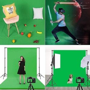 8 x 10 ft Green Screen Backdrop Background for Photography Video Studio (Stand NOT Included) (CLS-2391074)