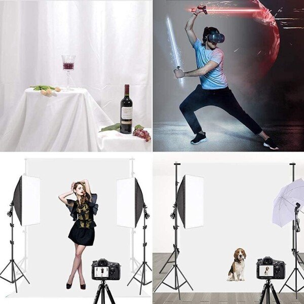 8 x 10 ft White Screen Backdrop Background for Photography Video Studio (Stand NOT Included) (CLS-2391075)