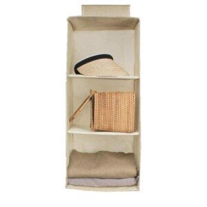 Hanging Wardrobe Organizer- 3 Shelves Non-Woven Fabric Hanging Storage Wardrobe Organizer