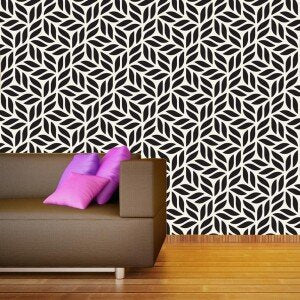 WallDaddy Self Adhesive Wallpaper For Wall (300×40)Cm Wall Sticker |Design Black&WhiteLeaf