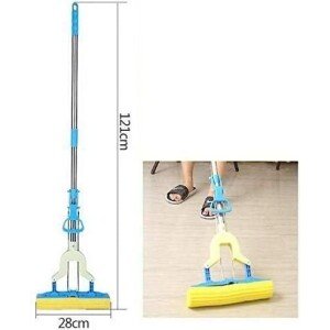 Mop Folding Squeeze Sponge Mop, Stainless Steel Rod-Rubber, Can Expand Cotton Absorbent Mop, Mop Floor Cleaning