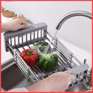 Adjustable Dish Drainer Basket for Kitchen Stainless Steel Dish Drainer Fruits (CLS-2384989)