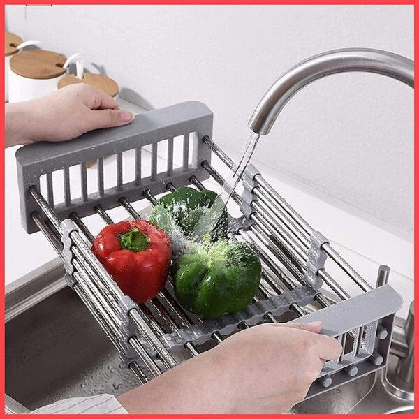 Adjustable Dish Drainer Basket for Kitchen Stainless Steel Dish Drainer Fruits (CLS-2384989)