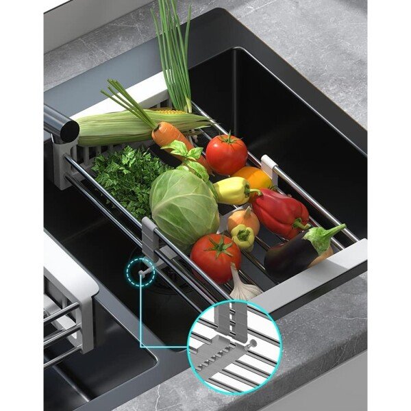 Adjustable Dish Drainer Basket for Kitchen Stainless Steel Dish Drainer Fruits (CLS-2384989)