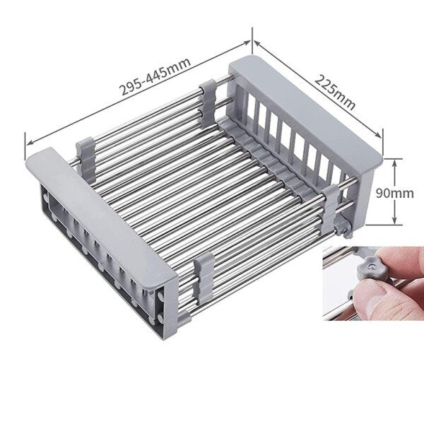 Adjustable Dish Drainer Basket for Kitchen Stainless Steel Dish Drainer Fruits (CLS-2384989)