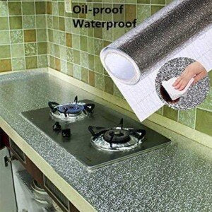 Kitchen Wall Stove Aluminium Foil Oil Proof Stickers Anti-fouling High-Temperature Self-Adhesive Wallpaper Wall Sticker (CLS-1995341)