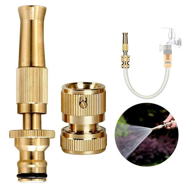 Brass Nozzle Water Spray Gun 1/2” Twist Water Jet High Pressure Nozzle Water Spray Gun (CLS-2389392)