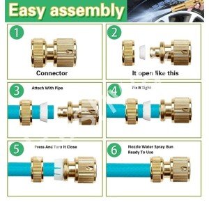 Brass Nozzle Water Spray Gun 1/2” Twist Water Jet High Pressure Nozzle Water Spray Gun (CLS-2389392)