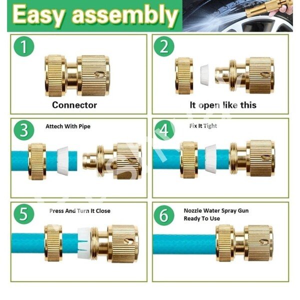 Brass Nozzle Water Spray Gun 1/2” Twist Water Jet High Pressure Nozzle Water Spray Gun (CLS-2389392)