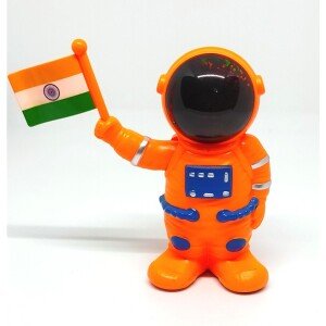 Car Dashboard Solar Space Astronaut Robot Figures with Raising Indian Flag (CLS-2386259)
