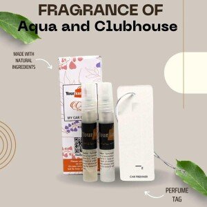 Car Perfume Spray Air Freshener with High Absorbent Hanging diffuser Tag (10ML PACK OF 2) (CLS-2391727)
