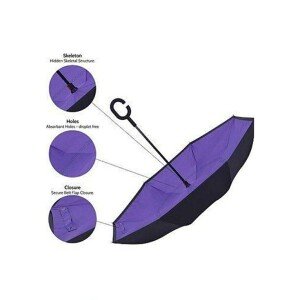 Double Layer Strong waterproof Umbrella with C- Shape Handle (CLS-2332479)