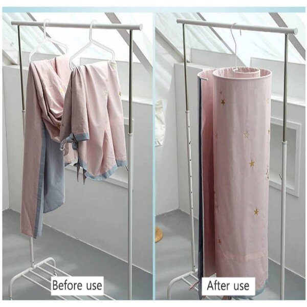 Scale Round Bed Sheet Drying Rack Laundry Hanger for Bed Sheet, Blanket, Mattress, and Towel, White, Iron (CLS-201238604)